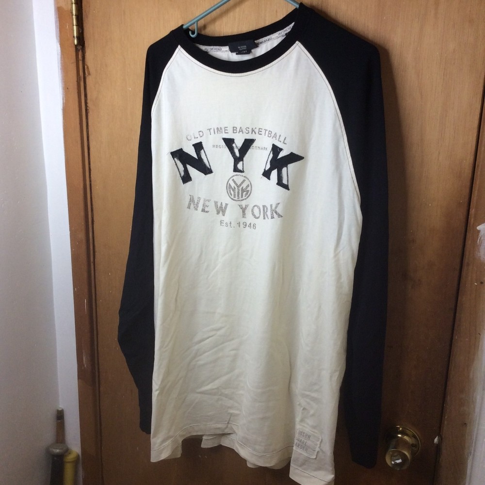 NYK New York Long Sleeve Raglan Shirt - Black & Cream